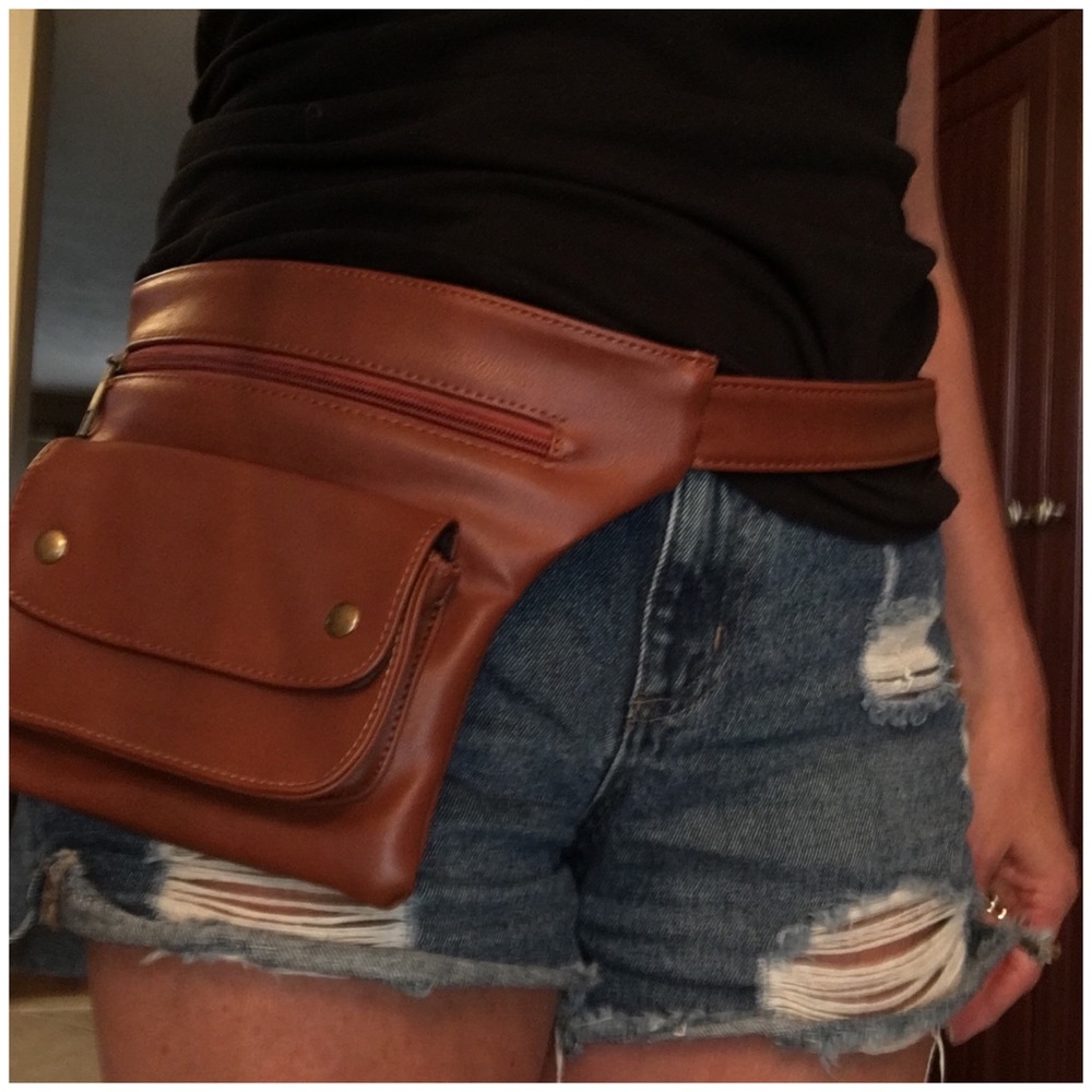 EUC - Leather like fanny bag